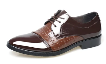 2020 Om Plat Clasic Barbati Pantofi Rochie Wingtip Sculptate italiană Oficială de Iarnă din Piele de Brevet Oxford Plus Dimensiune 38-48