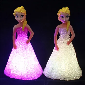1 BUC Jucărie pentru Copii Elsa Anna Sofia LED Lumini Colorate gradient de cristal Lumina de Noapte Led-uri Lampa cu baterie princess crăciun cadou de vacanță