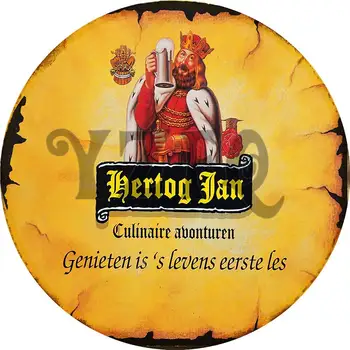 【YZFQ】Bere Belgiană Neregulate de Metal Rotund Semn Placa de Metal de Perete Vintage Cafe Barkitchen Acasă R estaurant RetroDecor 30CM YY-0049