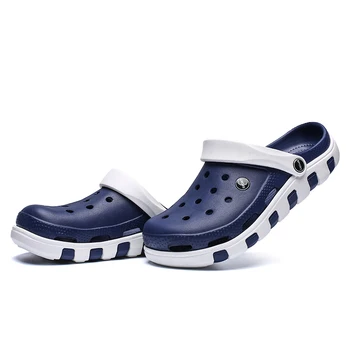 CcharmiX Bărbați Sandale De Vară Pe Plajă Cauciuc Saboți 2020 Moda De Calitate Superioară Slip On Mens Saboți Grădină Pantofi De Sex Masculin Încălțăminte De Dimensiuni Mari