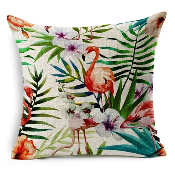 Plante tropicale flamingo față de pernă subțire acasă perne decorative de calitate tipărite 45x45cm pernă acoperă Nordice față de pernă