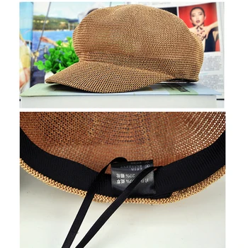 Stil britanic Vara respirabil capac de Brand pentru Femei Pălării de Soare Femeie Pac Casual Fierbinte de Paie Pliabila Nuanta de protecție Solară Fata călătorie 2018