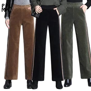 2019 doamnelor iarna pantaloni largi casual, talie mare cumpărături pantaloni harem Moda Pantalon retro dimensiuni mari M-4XL pantaloni de catifea