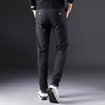 2019 Nou Pantaloni pentru Bărbați Drept Liber de Pantaloni Casual, de Mari Dimensiuni Bumbac de Moda pentru Bărbați Costum de Afaceri Pantaloni carouri Maro Gri din bumbac
