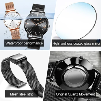 OLEVS-2020 Nou Autentice de Ceas 1314 Iubitorii de Ceas Preț Pereche de Bărbați Și Femei Ceasuri Complet Automat rezistent la apa de Design Pagani