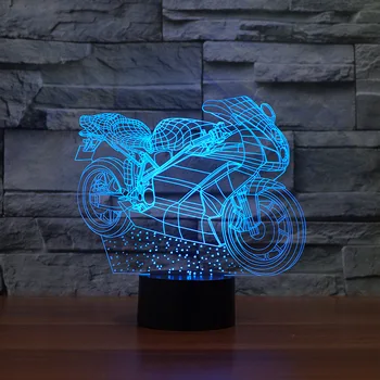 Fullsun Fule Creative Motocicleta Veioza de Camera pentru Copii 3d Birou Led Lumina de Noapte Minunat de desene animate pentru copii jucarii