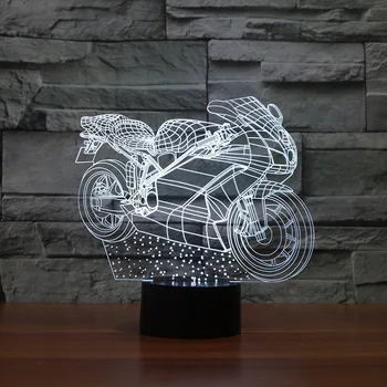 Fullsun Fule Creative Motocicleta Veioza de Camera pentru Copii 3d Birou Led Lumina de Noapte Minunat de desene animate pentru copii jucarii