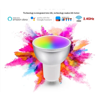 GU10 5W WiFi Inteligent Bec LED-uri Lampa de Lucru App Cu Alexa Google Control Acasă Trezesc Inteligent Lampa Smart Home