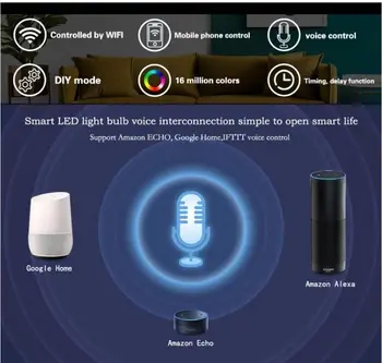 GU10 5W WiFi Inteligent Bec LED-uri Lampa de Lucru App Cu Alexa Google Control Acasă Trezesc Inteligent Lampa Smart Home