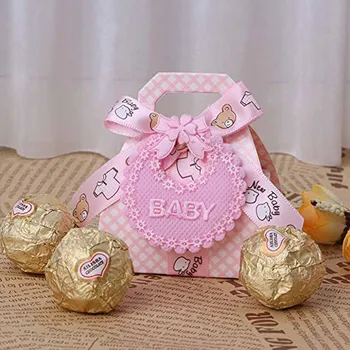 6pcs Bomboane de ciocolată Cutie si punga de cadou cu fundita pentru Copil de Dus de Gen Dezvăluie Botez Botezul prima Petrecere de ziua Favoarea Cadou