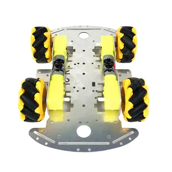 Omnidirectional Roata Căruciorului Robot Inteligent Auto Șasiu de Metal TT Motor Kituri DIY G99C