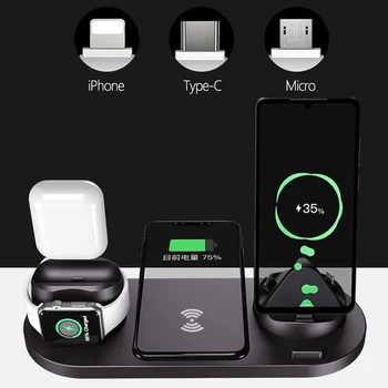 10W 3in1 Incarcator Wireless Stand Dock pentru iPhone 11 Pro Xs X Wireless Stație de Încărcare Rapidă pentru Airpods Pro 2 Apple Watch 5 4 3