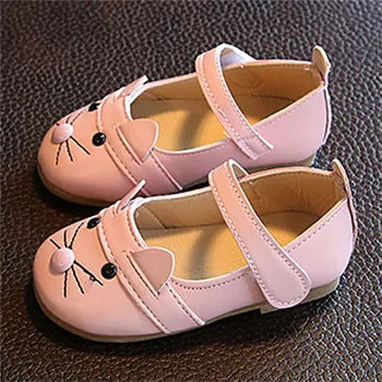 Copii fete pantofi noi Copii Baby Girl Moda Printesa Pisica de Dans Piele Nubuc Pantofi Singur #4M03