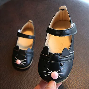Copii fete pantofi noi Copii Baby Girl Moda Printesa Pisica de Dans Piele Nubuc Pantofi Singur #4M03