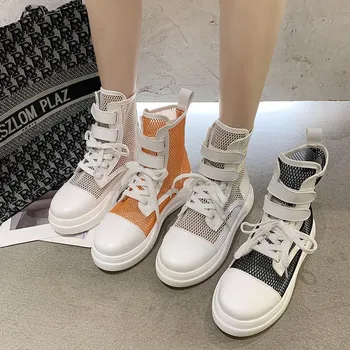 De vânzare la cald 2020 noua moda Sandale cu Platforma Cizme Femei de Vară Liber de Boot Hollow out Ochiurilor 4cm Femei Pantofi de Primăvară dimensiune 35-39