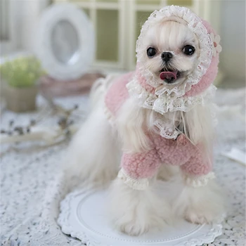 Animale De Companie Mici, Haine De Iarnă Chihuahua Maltese Toy Poodle Catelus Drăguț Îmbrăcăminte Cu Pălărie