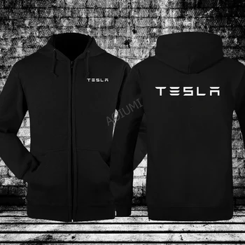 De foarte buna calitate frumos hip hop de iarnă bărbați Tesla tricou sacou de culoare solidă în hanorace cu haină de lână