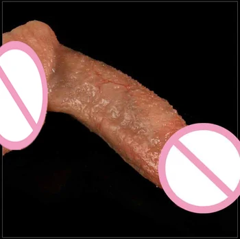 Moale Piele Adevarata Silicon Mare Dildo Realist Ventuza Penis Artificial Sex Masculin Cauciuc Artificial Penis De Sex Feminin Dick Jucarii Sexuale Pentru Femei Penis Artificial
