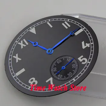 Se POTRIVESC ETA 6498 mișcare 38.9 mm negru sterial Californai cadran de ceas cu mâinile albastre (Dial+maini) D70