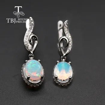 De bună calitate argint 925 Naturale 2.5 ct Opal Incuietoare cercei ovale tăiat Etiopia Opal Bijuterii tbj promovare