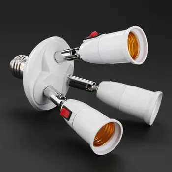 E27 Splitter 3/4 Capete de Bază Lampă LED-uri Reglabile Suport de Lumină Soclu Adaptor Convertor Titularul Lampă de Iluminat Accesorii dropship
