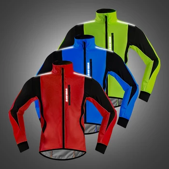 WOSAWE 2020 Iarna Warm Up Thermal Fleece Ciclism Jacheta Windproof Impermeabil de Biciclete Lungă Jersey Reflectorizante Soft Shell Coat