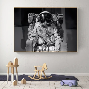 Home Decor Negru Astronaut Poster De Arta De Perete Frumos Rece Panza Printuri Pictura Imagini Pentru Living Modular-Cadru Nr.