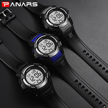 PANARS Bărbați Digitale Ceasuri Sport de Moda Ceas Deșteptător LED Display Ceasuri de Oprire rezistent la apă, Cronograf Ceasuri Erkek izle