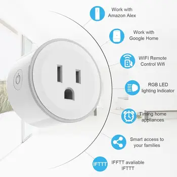 Lonsonho Smart Plug Socket WiFi Lumina de Noapte de Tip B NE Plug Tuya Smartlife Compatibil Alexa Google Asistent Acasă