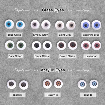 Papusa BJD Ochii Ambarcațiunile de Sticlă Acrilică de Siguranță Jucărie Animal Ocular 1/3 1/4 1/6 1/8 Gri Albastru Verde 6 8 10 12 14 16 18 mm BJD Accesorii