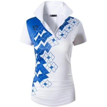 Jeansian Femei Casual Designer cu Maneci Scurte T-Shirt, Tee Shirt Tricou de Golf, de Tenis, de Badminton SWT289 Alb