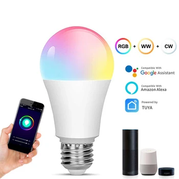 WiFi Inteligent de Lumină de Control Vocal RGBCW AC220V/110V Bec LED Smart Home Lumina de Lucru Cu Amazon Alexa Si Google Asistent