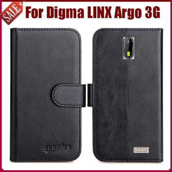 Vânzare Fierbinte! Digma LINX Argo 3G Caz Nou de Sosire 6 Culori de Moda de Lux Flip din Piele Capac de Protectie Telefon Sac