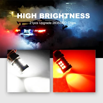 NLpearl 2x Lampa Semnal T15 W16W Becuri cu LED-uri Super-Luminoase 21SMD 2835 Chip 912 921 W16W LED-uri Auto de Backup Marșarier Lumini Rosu Alb 12V