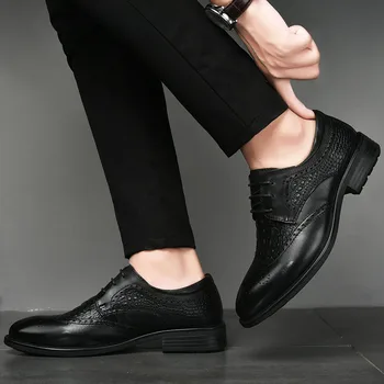 Autentice Din Piele De Barbati Bocanc Clasic Pantofi De Sex Masculin Epocă De Afaceri Birou De Proiectare Încălțăminte Bărbați Oxfords Brand De Lux Om Pantofi Casual