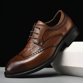 Autentice Din Piele De Barbati Bocanc Clasic Pantofi De Sex Masculin Epocă De Afaceri Birou De Proiectare Încălțăminte Bărbați Oxfords Brand De Lux Om Pantofi Casual