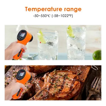 HW550 Temperatura-50~550°C Portabile în Infraroșu Termometru Non-contact LCD Bucătărie Digital Termometer Senzor fierbinte