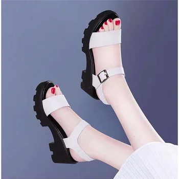 Vara se Răcească Femei Sandale cu Platforma Ieftine și de Înaltă Calitate Doamnelor Sandale cu Toc 2019 Vara Noi Impermeabil Sandale cu Platforma