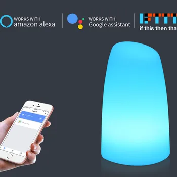 Roman Modern de lumină LED USB Port de Încărcare Alexa Echo Google Acasă Inteligent de control de Culoare Reglabil decor Lampa de Noapte Timer Setti