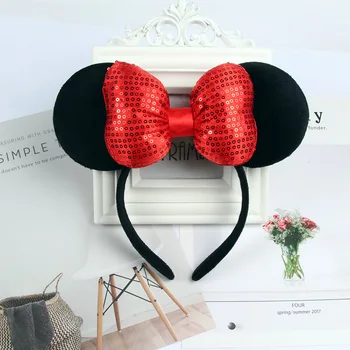 Disney drăguț performanță partid de susținere bentita Minnie Mickey Mouse arc DY ureche negru banda de Crăciun, accesorii de par
