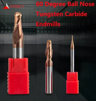 1 buc End Mills 1mm, 1.5 mm, 2 mm, 2,5 mm, 4mm 5mm 6mm 8mm HRC60 2 Flaut Carbură Solidă Minge Nas EndMills CNC Strung freza Instrumente