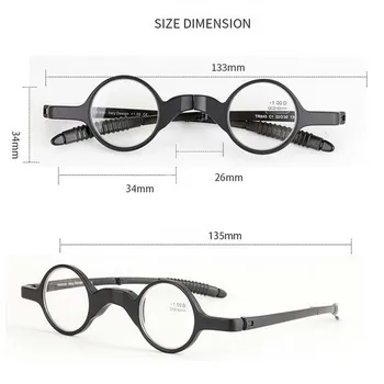 Noi pliere bărbați ochelari de lectură lumina ultra portabil doamnelor rotund ochelari de citit pentru a trimite pahare cutie
