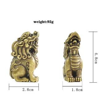 Cupru antic Chinez Animal Mitic Pixiu Figurine Miniaturale 1 buc Ornamente de Alama Norocos Animal Fi în siguranță Desktop Decoratiuni