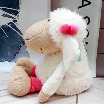 35-45 cm Nou Drăgălaș animal de pluș jucărie miel poartă cu flori de oi albe Lucy capra papusa miel papusa cadou pentru prietena lui