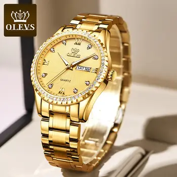 Diamant De Lux Ceas De Aur Pentru Bărbați Albastru Cuarț Ceas De Moda Din Oțel Inoxidabil Omul Ceas Brand De Top Afaceri Impermeabil Reloj Hombre