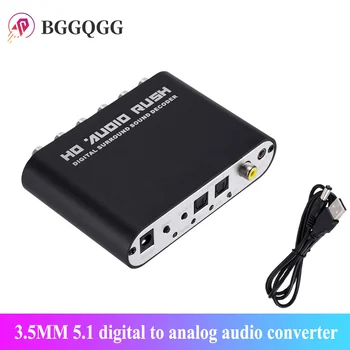 BGGQGG 5.1 Digital La Analogic Audio Converter DAC USB Digital La Analogic Decodificad Optic SPDIF Coaxial AUX de 3,5 mm Pentru Sunet 6RCA
