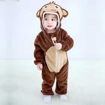 Animal maimuta Kigurumis Copil Nou-născut Romper de Iarna Cald pentru Sugari Îmbrăcăminte pentru Copii Tinuta Băieți Fete Onesie Cosplay Costum