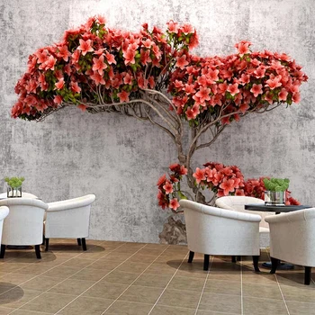 Foto personalizat de Perete Pictura 3D Stereoscopic Flori, Ramuri de Copac Abstract Murală Tapet Pentru Camera de zi Dormitor Home Decor de Perete