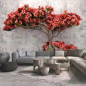 Foto personalizat de Perete Pictura 3D Stereoscopic Flori, Ramuri de Copac Abstract Murală Tapet Pentru Camera de zi Dormitor Home Decor de Perete