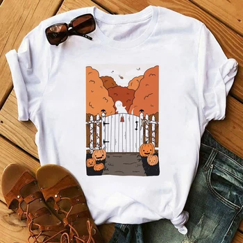 Femeile Boo Păianjen Imprimare 90 Drăguț Halloween Toamna Doamnelor T-shirt Amuzant Maneci Scurte Topuri de sex Feminin Grafic Mama Tee Shirt